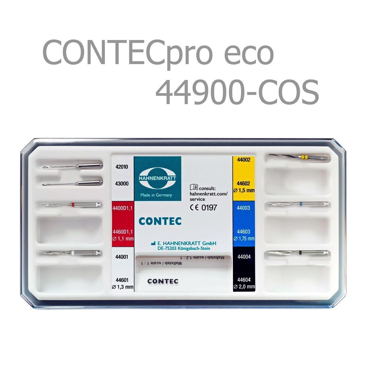 Купить Набор каналорасширителей и калибраторов CONTECpro eco для углового наконенчика, 7 предметов | HAHNENKRATT в интернет-магазине dialog.dental